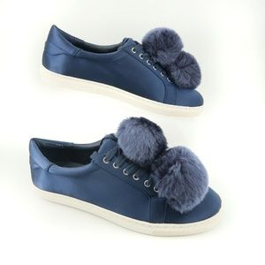 J/Slides Women’s Shoes 8M Blue Navy Cash Satin